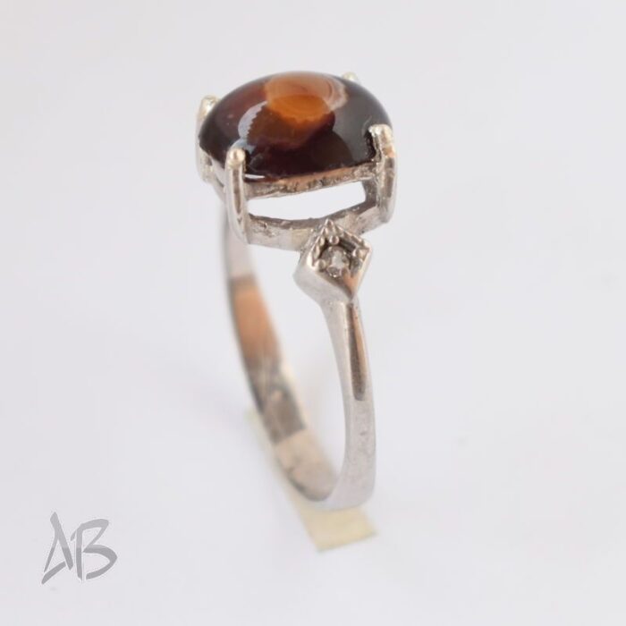 انگشتر نقره زنانه با نگین باباقوری یک چشم بسیار زیبا چشم نظر آقابزرگ کد 609 - Image 5