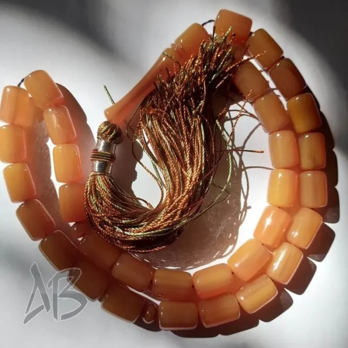 تسبیح سندلوس 33 دانه بودار کد 964 تراش کپسولی قیچی کشیده بسیار زیبا آقابزرگ - Image 6