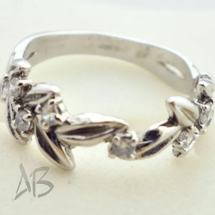 انگشتر نقره زنانه (سولیتر) همراه با پشت حلقه مناسب انگشت ظریف کد 367 - Image 10