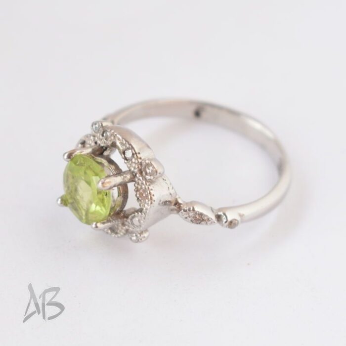 انگشتر نقره زنانه نگین زبرجد طبیعی آقابزرگ کد 608 - Image 5