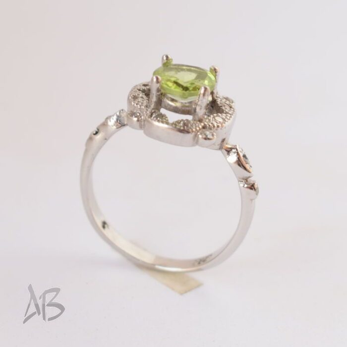 انگشتر نقره زنانه نگین زبرجد طبیعی آقابزرگ کد 608 - Image 7