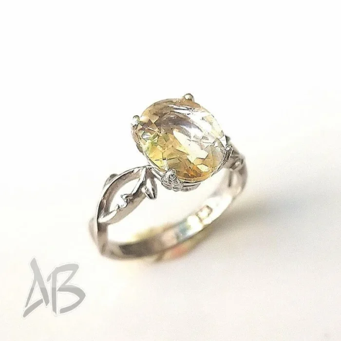 انگشتر نقره زنانه سیترین اصل دخترانه آقابزرگ کد 555 - Image 5