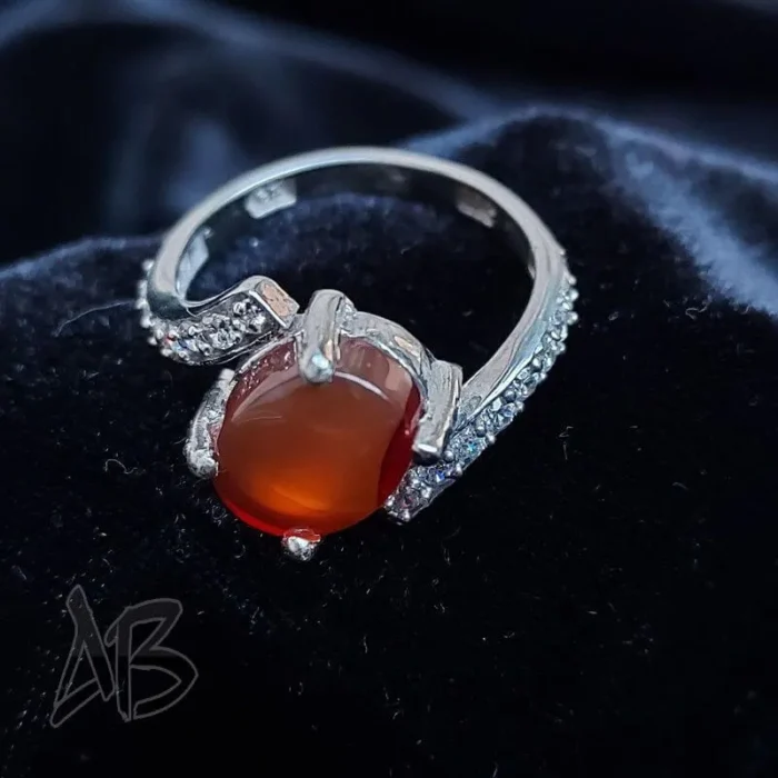 انگشتر نقره زنانه عقیق یمنی اصل آقابزرگ کد 560 - Image 5