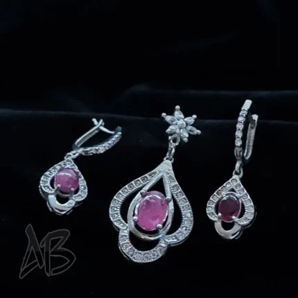 نیم‌ست (گردنبند و گوشواره) نقره عیار استاندارد