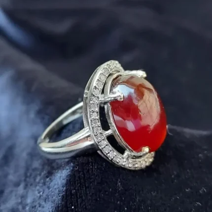 انگشتر زنانه نقره با نگین گارنت