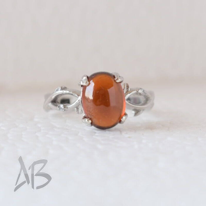 انگشتر نقره زنانه بسیار زیبا با نگین گارنت یا هسونایت اصل آقابزرگ کد 580 - Image 4