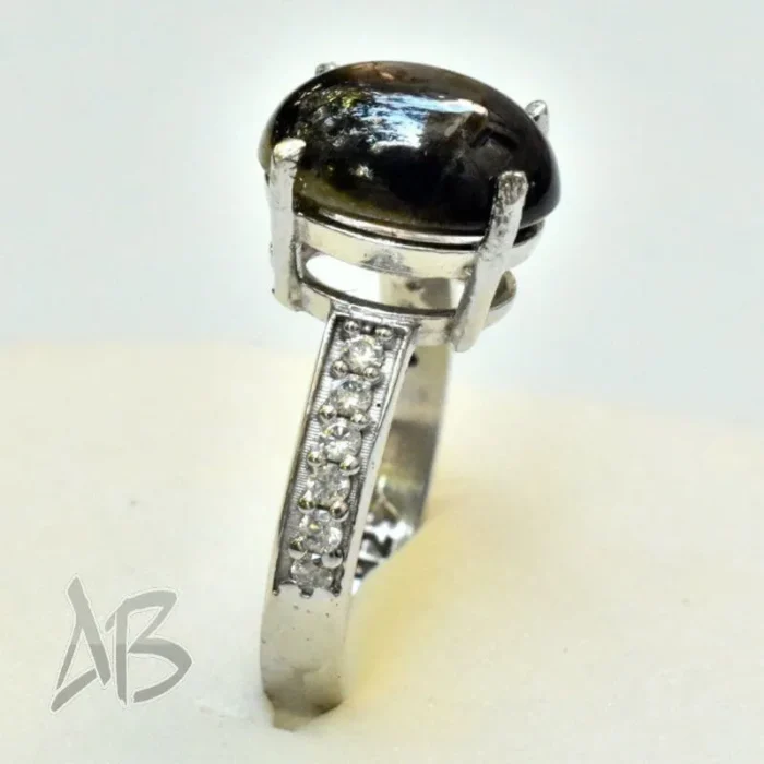 انگشتر نقره زنانه یاقوت استار آقابزرگ کد 550 - Image 6