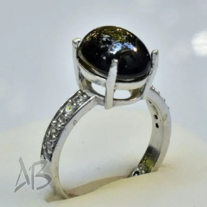 انگشتر نقره زنانه یاقوت استار آقابزرگ کد 550 - Image 7