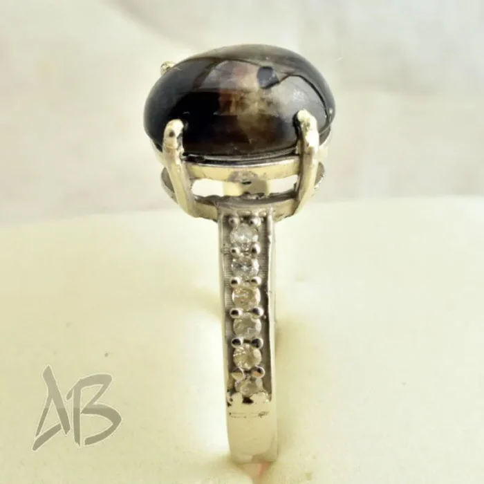 انگشتر نقره زنانه یاقوت استار آقابزرگ کد 550 - Image 3