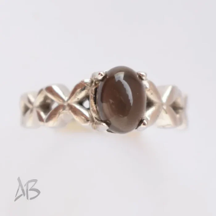 انگشتر نقره زنانه اسموکی کوارتز (دودی) طبیعی طراحی زیبا آقابزرگ کد 615 - Image 3