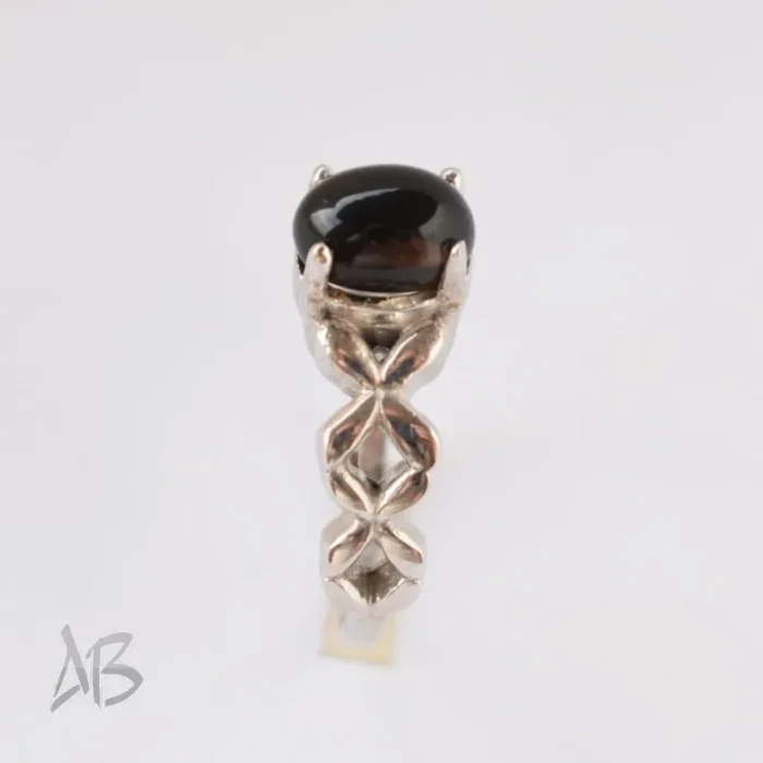 انگشتر نقره زنانه اسموکی کوارتز (دودی) طبیعی طراحی زیبا آقابزرگ کد 615 - Image 4