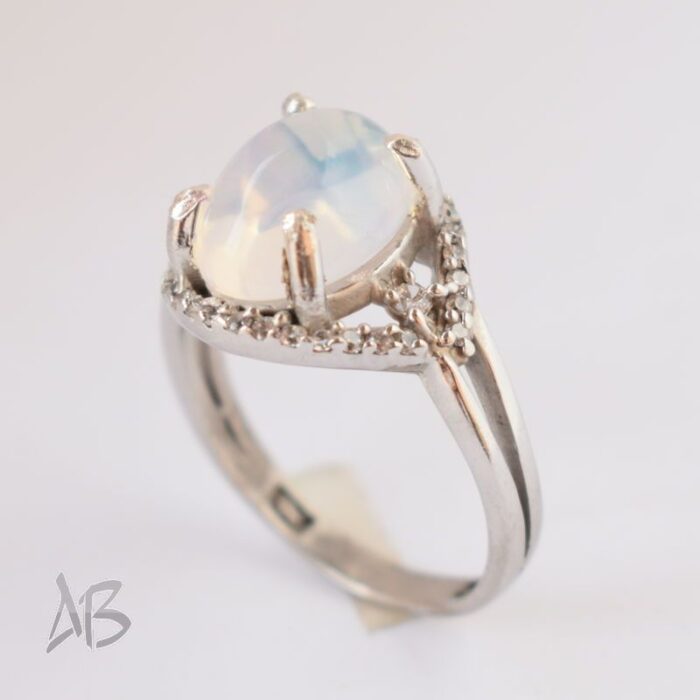 انگشتر نقره زنانه با نگین اپال با تلالو بسیار زیبا، کد 611 - Image 6