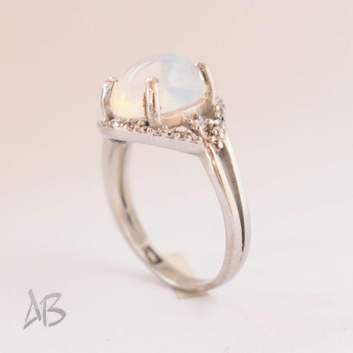 انگشتر نقره زنانه با نگین اپال با تلالو بسیار زیبا، کد 611 - Image 7