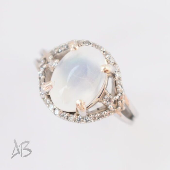 انگشتر نقره زنانه با نگین اپال با تلالو بسیار زیبا، کد 611 - Image 3