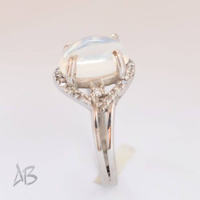 انگشتر نقره زنانه با نگین اپال با تلالو بسیار زیبا، کد 611 - Image 4