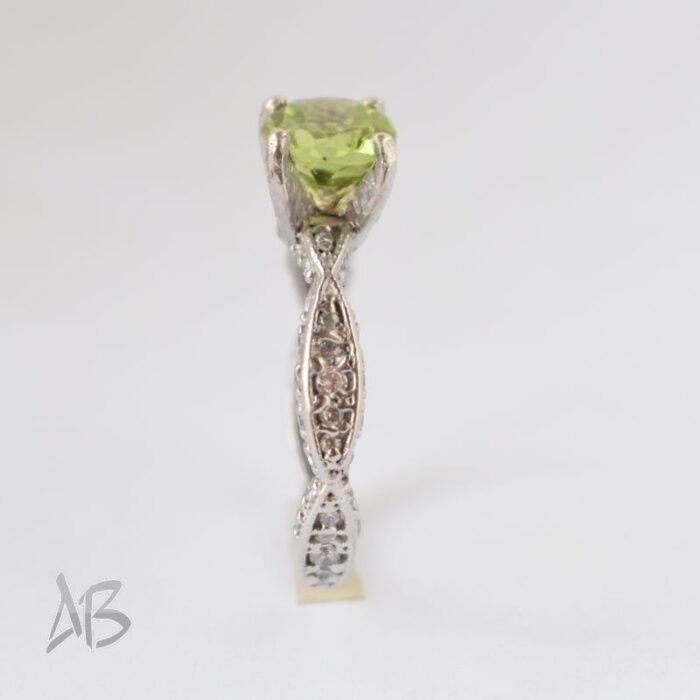 انگشتر نقره زنانه نگین زبرجد طبیعی آقابزرگ کد 614 - Image 8