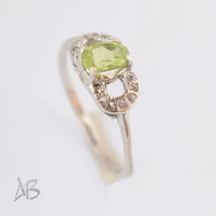 انگشتر نقره زنانه نگین زبرجد طبیعی آقابزرگ کد 620 - Image 4