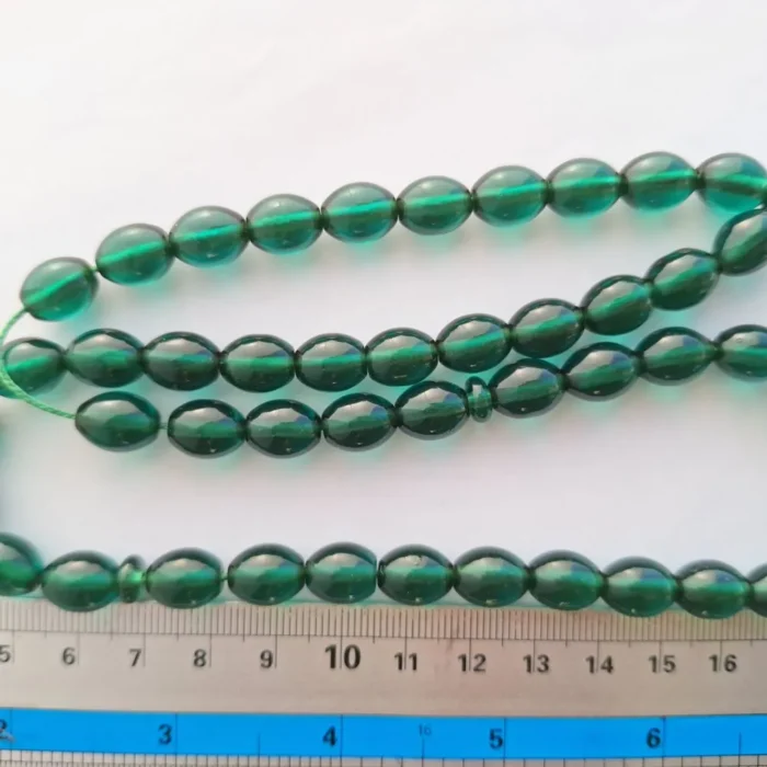 تسبیح سندلوس 47 دانه اصل بودار کد 1004 تراش تخم‌مرغی سبز خوشرنگ آقابزرگ - Image 7