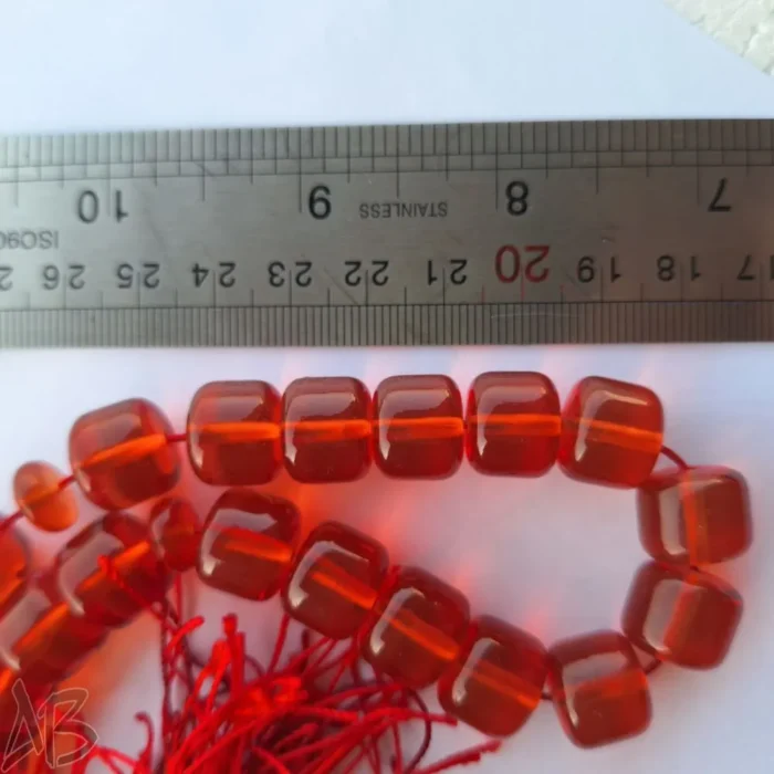 تسبیح سندلوس 37 دانه کد 1007 بودار تراش استوانه‌ای قرمز آقابزرگ - Image 5