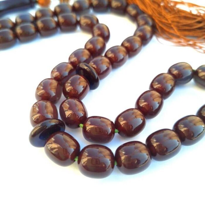 تسبیح سندلوس 45 دانه کد 974 بودار دوپوست تراش استوانه‌ای لبه گرد رنگ خاص خوشرنگ آقابزرگ - Image 3