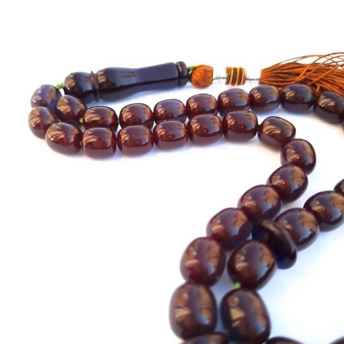 تسبیح سندلوس 45 دانه کد 974 بودار دوپوست تراش استوانه‌ای لبه گرد رنگ خاص خوشرنگ آقابزرگ - Image 4