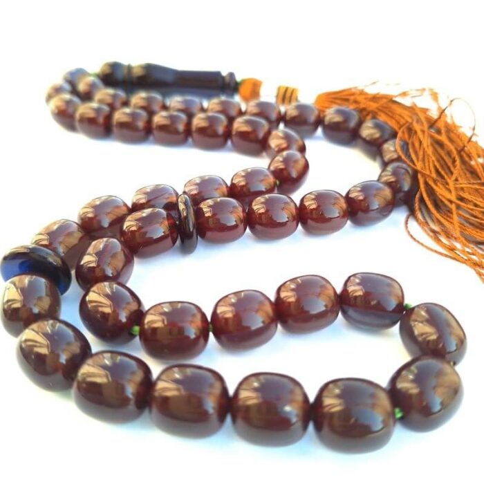 تسبیح سندلوس 45 دانه کد 974 بودار دوپوست تراش استوانه‌ای لبه گرد رنگ خاص خوشرنگ آقابزرگ - Image 5