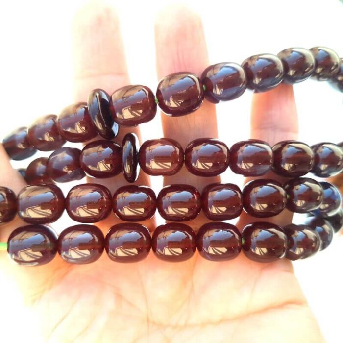 تسبیح سندلوس 45 دانه کد 974 بودار دوپوست تراش استوانه‌ای لبه گرد رنگ خاص خوشرنگ آقابزرگ - Image 6