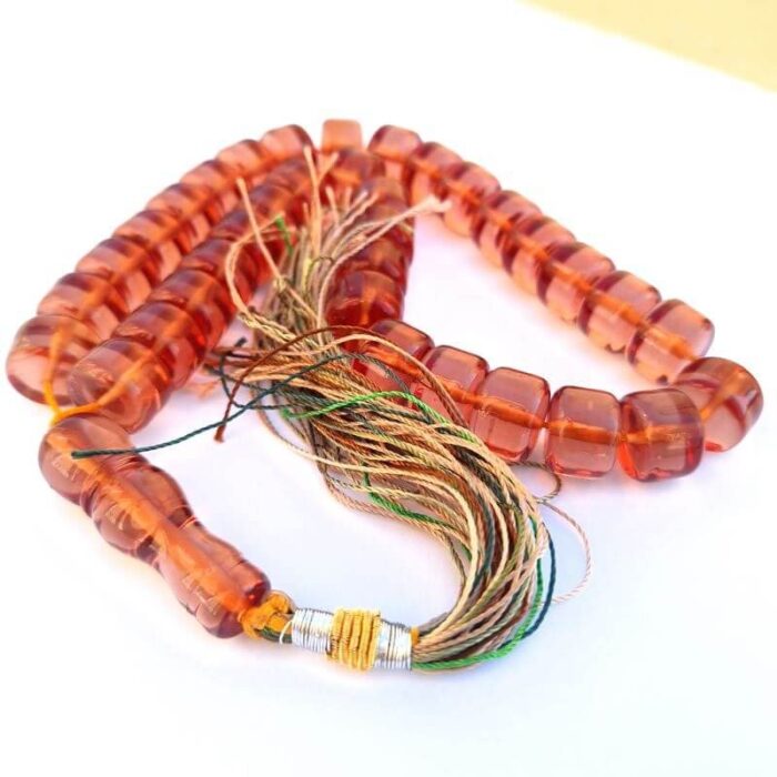 تسبیح سندلوس 33 دانه اصل کد 975 بودار تراش استوانه‌ای درشت خوشرنگ آقابزرگ - Image 5