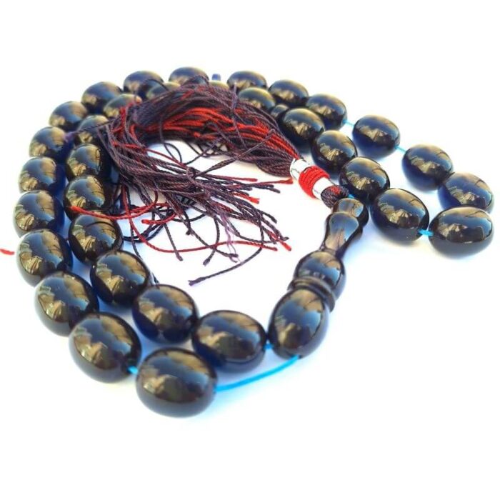 تسبیح سندلوس 33 دانه دوپوست کد 977 بودار تراش بیضی تیره آقابزرگ - Image 4