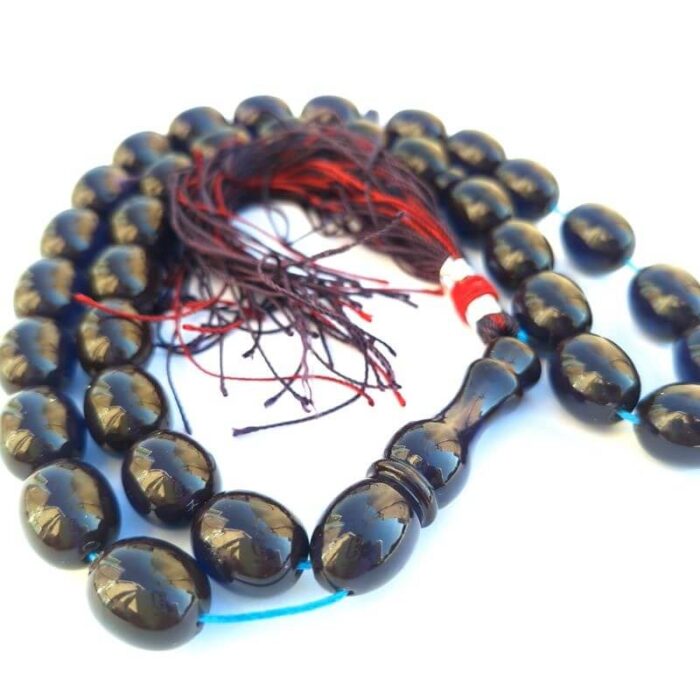 تسبیح سندلوس 33 دانه دوپوست کد 977 بودار تراش بیضی تیره آقابزرگ - Image 5