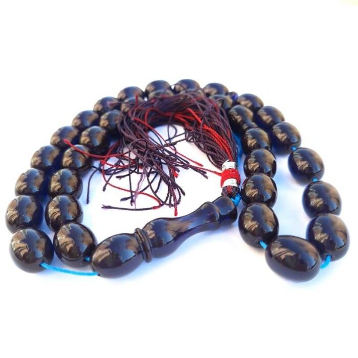 تسبیح سندلوس 33 دانه دوپوست کد 977 بودار تراش بیضی تیره آقابزرگ - Image 6