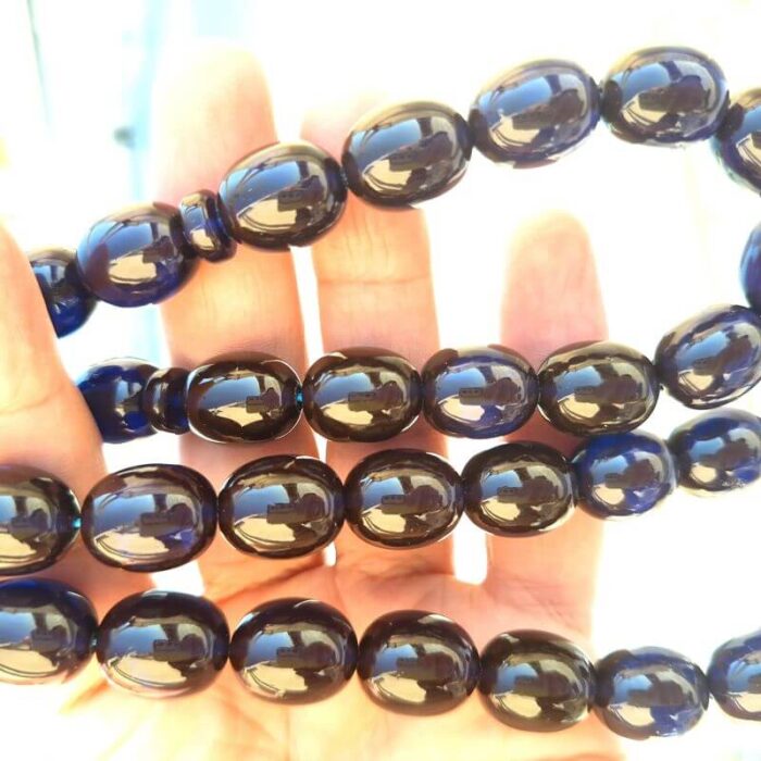 تسبیح سندلوس 33 دانه دوپوست کد 977 بودار تراش بیضی تیره آقابزرگ - Image 7