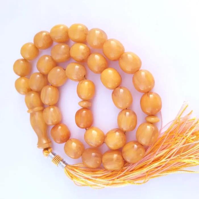تسبیح سندلوس 33 دانه کد 986 بودار تراش استوانه‌ای لبه گرد خوشرنگ آقابزرگ - Image 6