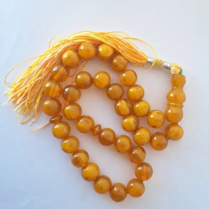 تسبیح سندلوس 33 دانه داغ‌دار پرچمی کد 990 بودار تراش گرد آقابزرگ - Image 4