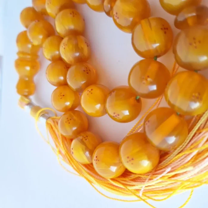 تسبیح سندلوس 33 دانه داغ‌دار پرچمی کد 990 بودار تراش گرد آقابزرگ - Image 6