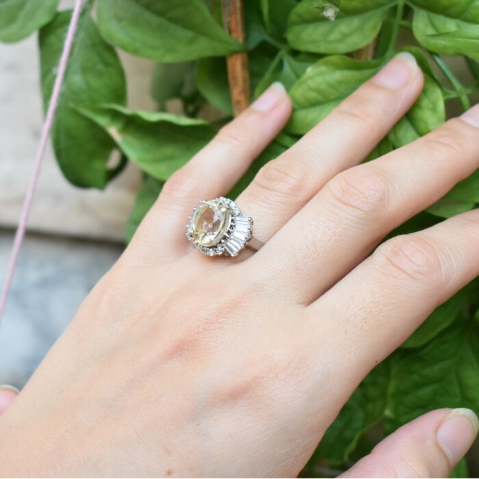 انگشتر نقره زنانه سیترین اصل و درشت آقابزرگ کد 621 - Image 5