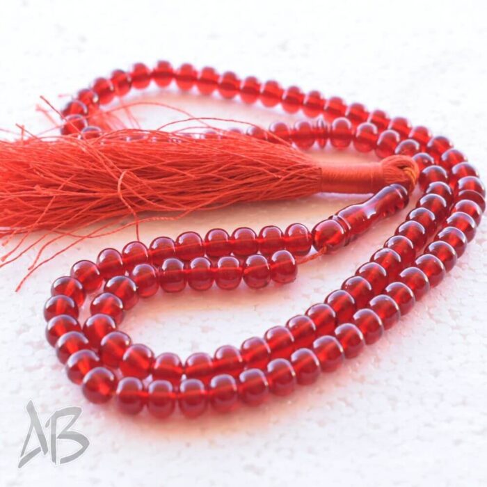 تسبیح سندلوس اصل بودار صددانه (101 دانه) کد 1016 شلغمی قرمز خوشرنگ آقابزرگ - Image 7