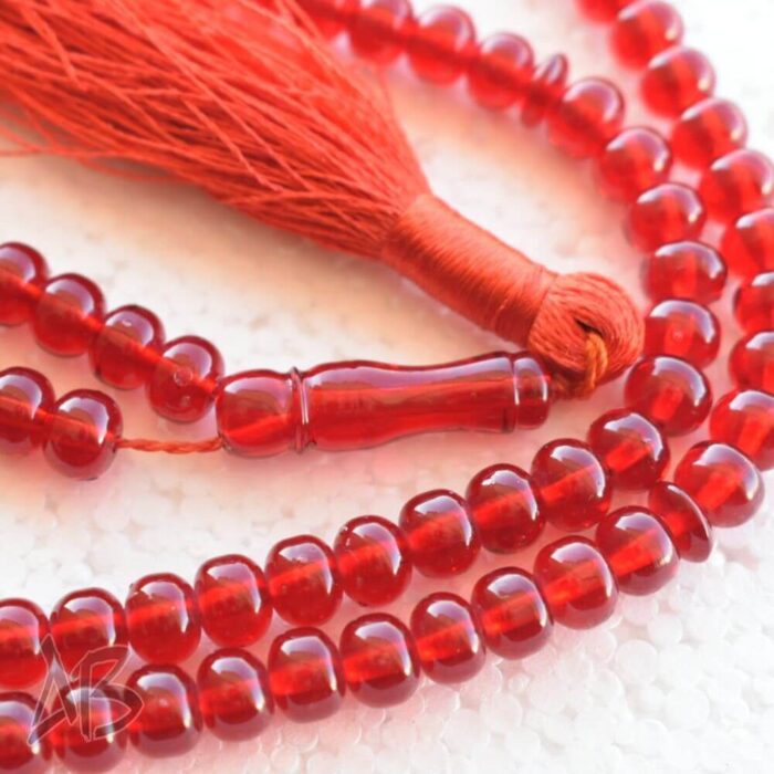 تسبیح سندلوس اصل بودار صددانه (101 دانه) کد 1016 شلغمی قرمز خوشرنگ آقابزرگ - Image 3