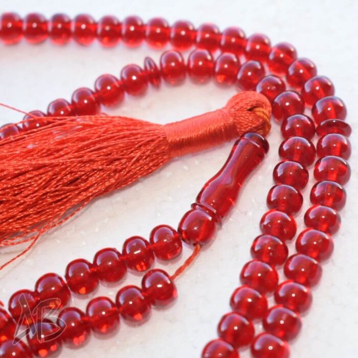 تسبیح سندلوس اصل بودار صددانه (101 دانه) کد 1016 شلغمی قرمز خوشرنگ آقابزرگ - Image 4