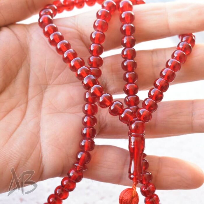 تسبیح سندلوس اصل بودار صددانه (101 دانه) کد 1016 شلغمی قرمز خوشرنگ آقابزرگ - Image 6