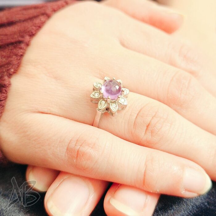 انگشتر نقره زنانه آمتیست (آماتیست) اصل و معدنی دامله آقابزرگ کد Am08 - Image 9