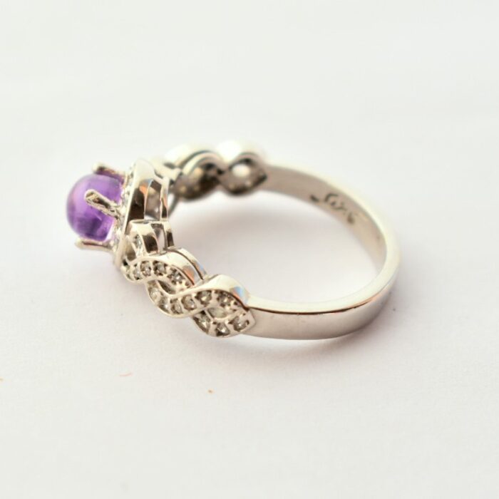 انگشتر نقره زنانه آمتیست (آماتیست) اصل و معدنی گرد دامله آقابزرگ Am09 - Image 8