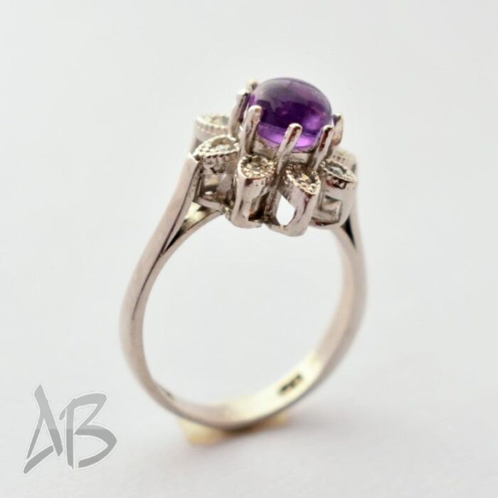 انگشتر نقره زنانه آمتیست (آماتیست) اصل و معدنی دامله آقابزرگ کد Am08 - Image 7