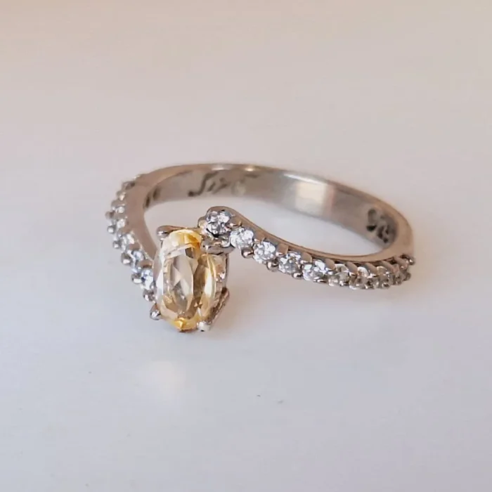 انگشتر نقره زنانه سیترین سبک و اصل آقابزرگ کد 622 - Image 4