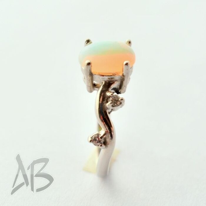 انگشتر نقره زنانه اپال اصل معدنی بسیار زیبا آقابزرگ کد 624 - Image 5