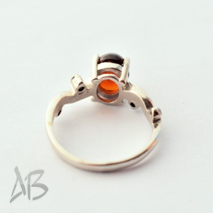انگشتر نقره زنانه نگین زیبای گارنت یا هسونایت اصل آقابزرگ کد 626 - Image 8
