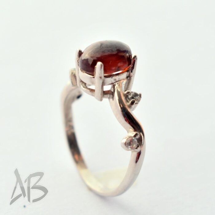 انگشتر نقره زنانه نگین زیبای گارنت یا هسونایت اصل آقابزرگ کد 626 - Image 7