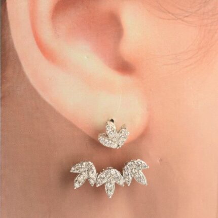 گوشواره نقره طرح گل‌گوش