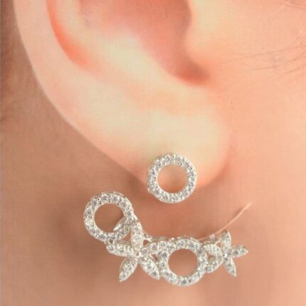 گوشواره نقره طرح گل‌گوش