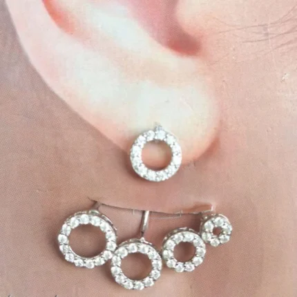 گوشواره نقره طرح گل‌گوش